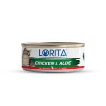 کنسرو گربه لوریتا (Lorita) نچرال با طعم مرغ و آلوئه ورا - ۹۰ گرمی